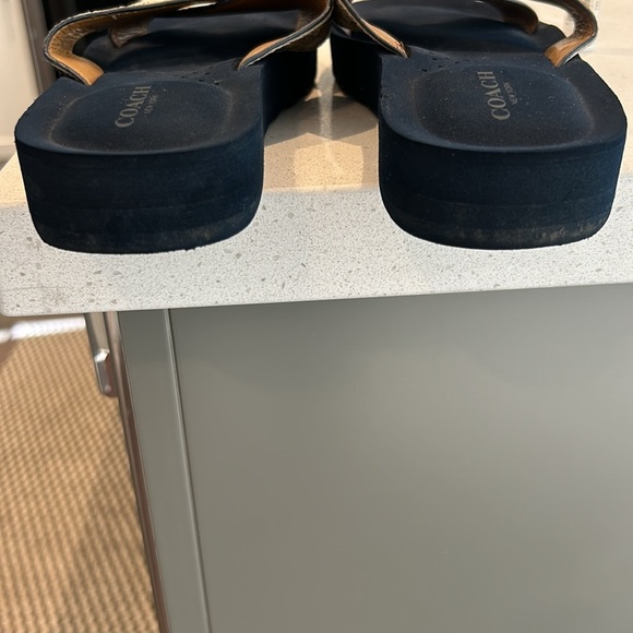 COACH Janine Criss Cross Slide Sandals Khaki Logo Women Size 7 - Picture 12 of 17